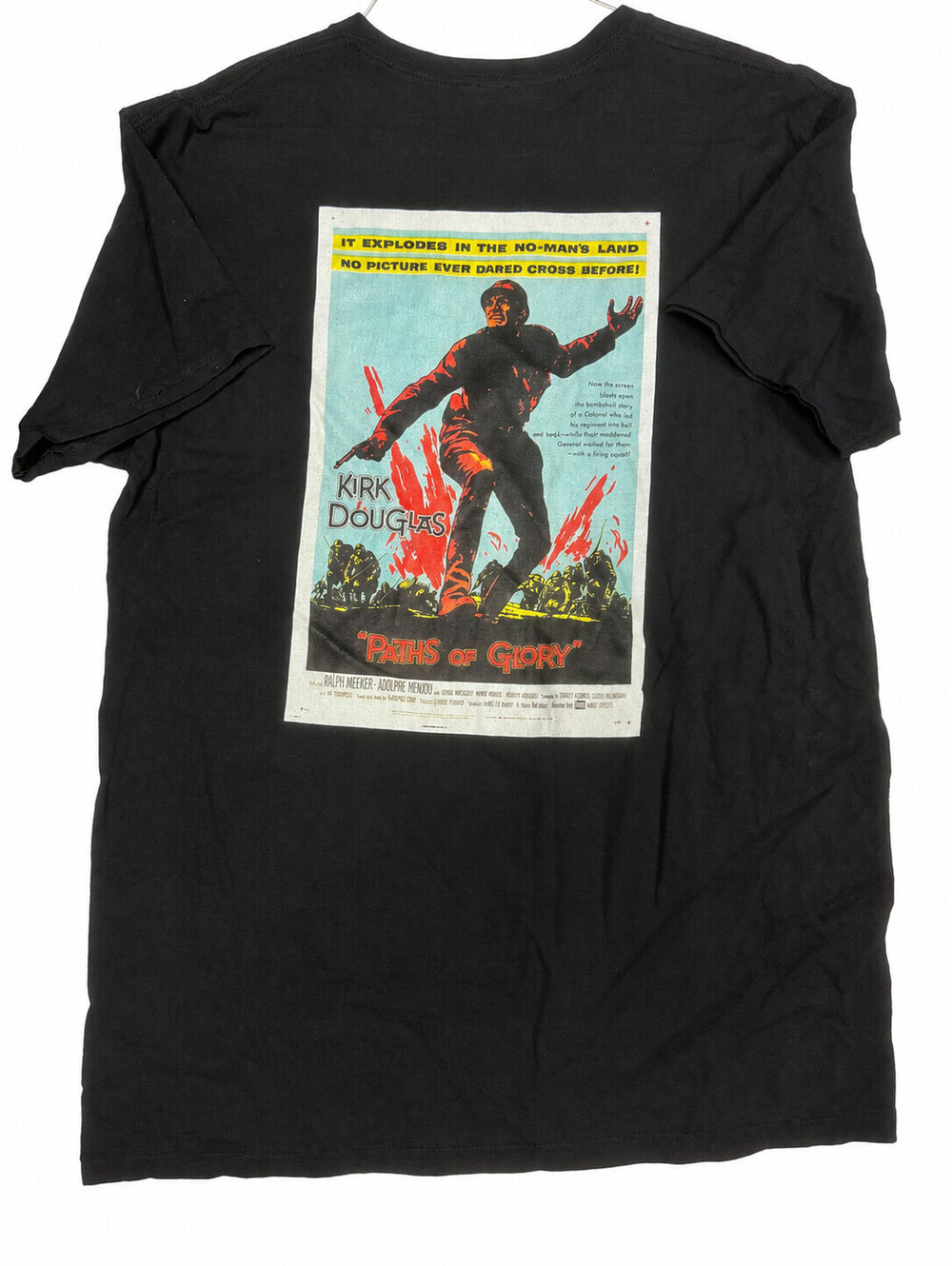 Paths of Glory Kirk Douglas Stanley Kubrick T-Shirt L Black Gildan Back Print